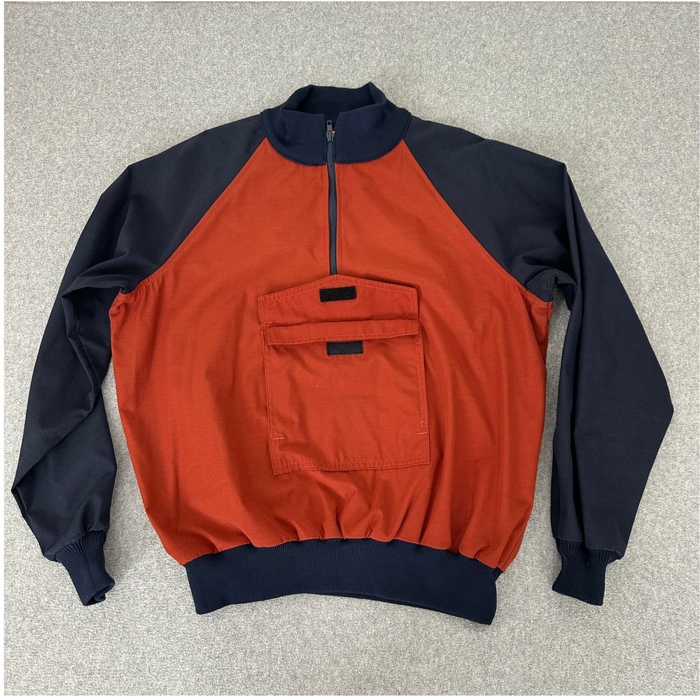 Vintage Anorak Quarter Zip Pullover XL Raglan Orange Colorblock White Mountain - Picture 3 of 11